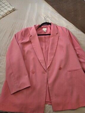 Pink Double-Breasted Blazer